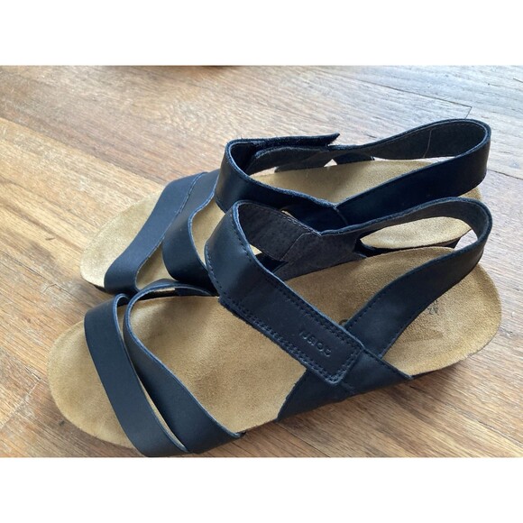 Naot Kayla Leather Sandals 11 Black Strappy Casual Cork - Picture 12 of 14